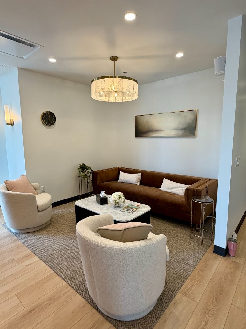 Lounge seating area inside RESTOR Lone Tree